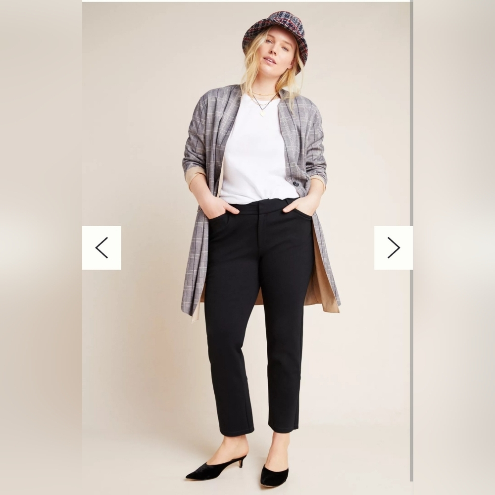Anthropologie The Essential Collection NWT Tulip-Hem Crop Black Pants Size 8